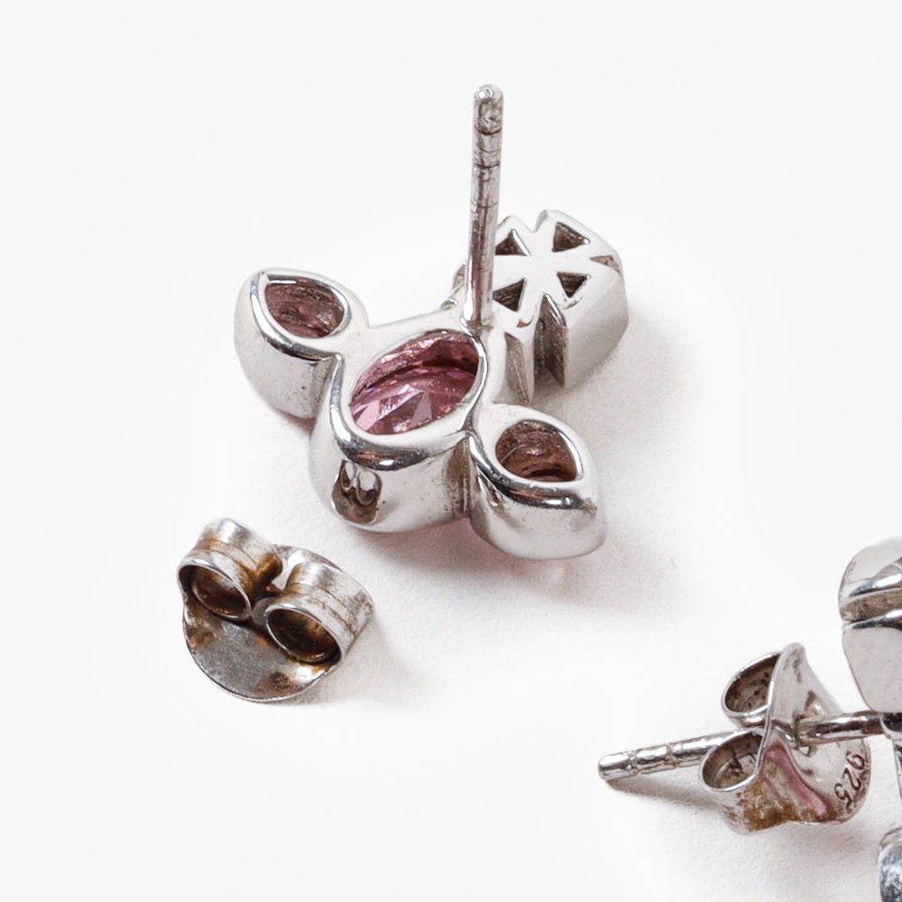 Vivienne Westwood Orb Pink Crystal Stud Earrings - Picture 3 of 4